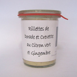 Rillettes de dorade et crevette au citron vert et gingembre