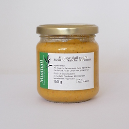 Mousse d'a&iuml;l confit menthe fra&icirc;che et piment